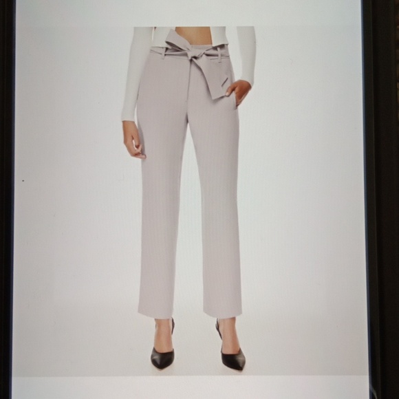 Wilfred Aritzia Crepe Tie Front Trousers Gray Busines Office Womens 4 - Picture 3 of 11